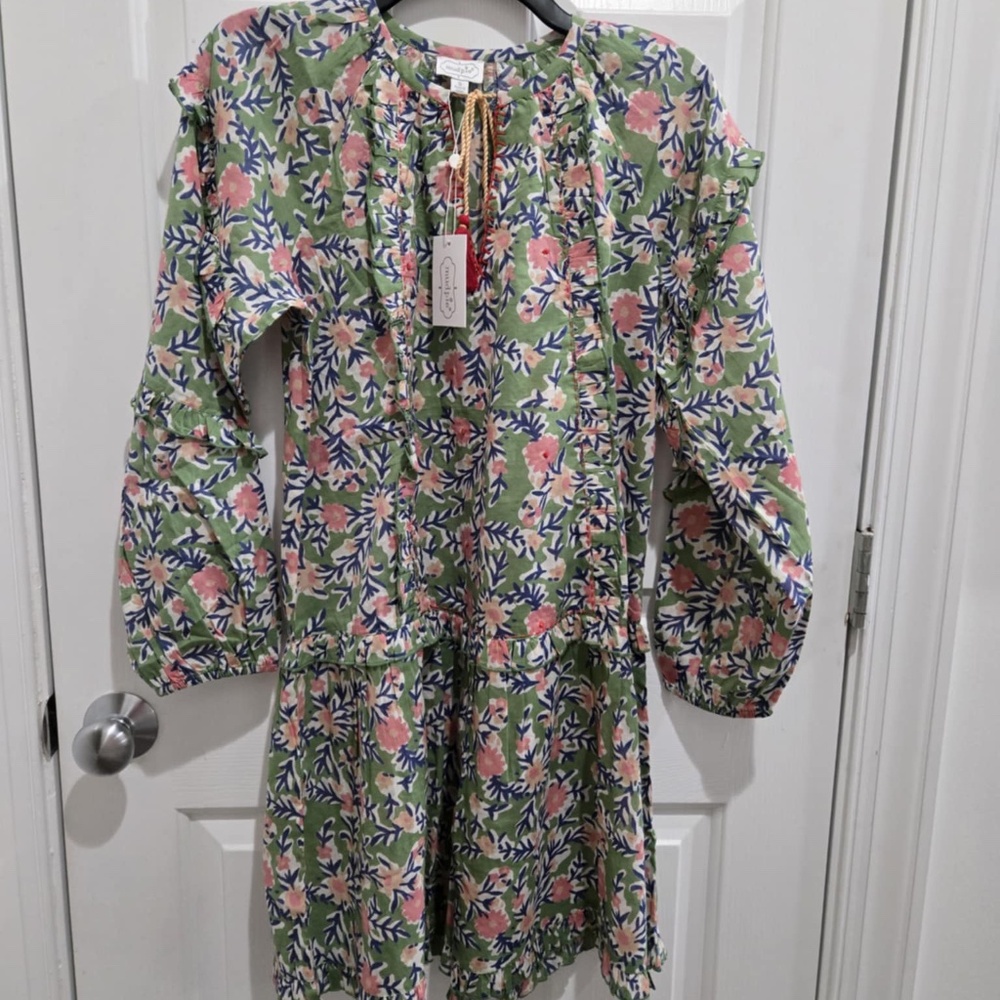 NEW! Mud Pie Shawna Floral Green Dress